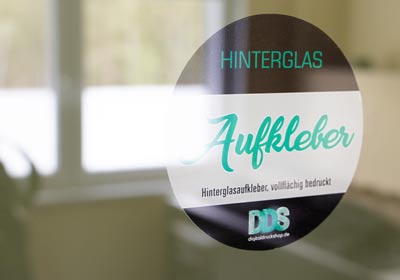 Hinterglasaufkleber Einseitig bedruckt