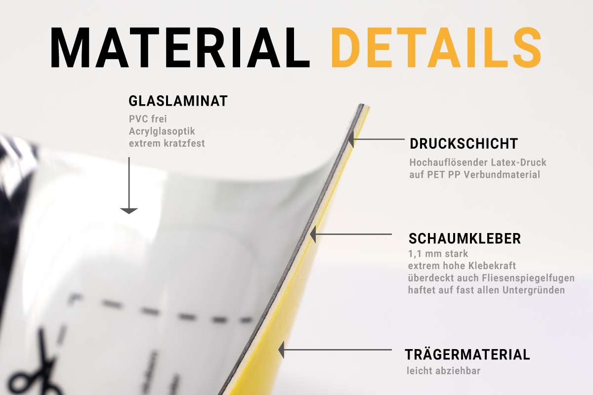 Material selbstklebende Küchenrückwandd