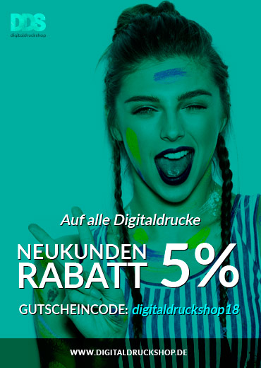 Digitaldruck Rabatt 5 Prozent auf alle Digitaldrucke