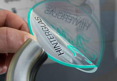Hinterglasaufkleber einseitig bedruckt Hinterglasaufkleber Einseitig bedruckt
