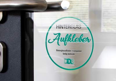 Hinterglasaufkleber Einseitig bedruckt